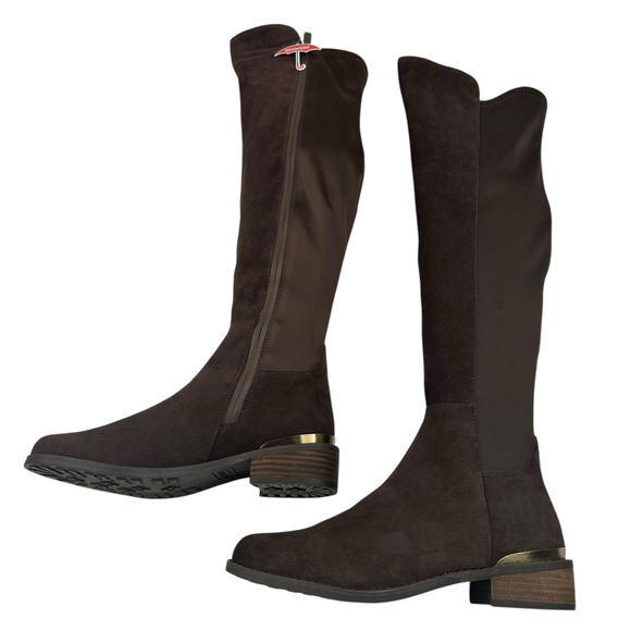 Blondo Valina Brown Suede/Textile Waterproof Over-The-Knee Boots Womens 7M New - Picture 5 of 10